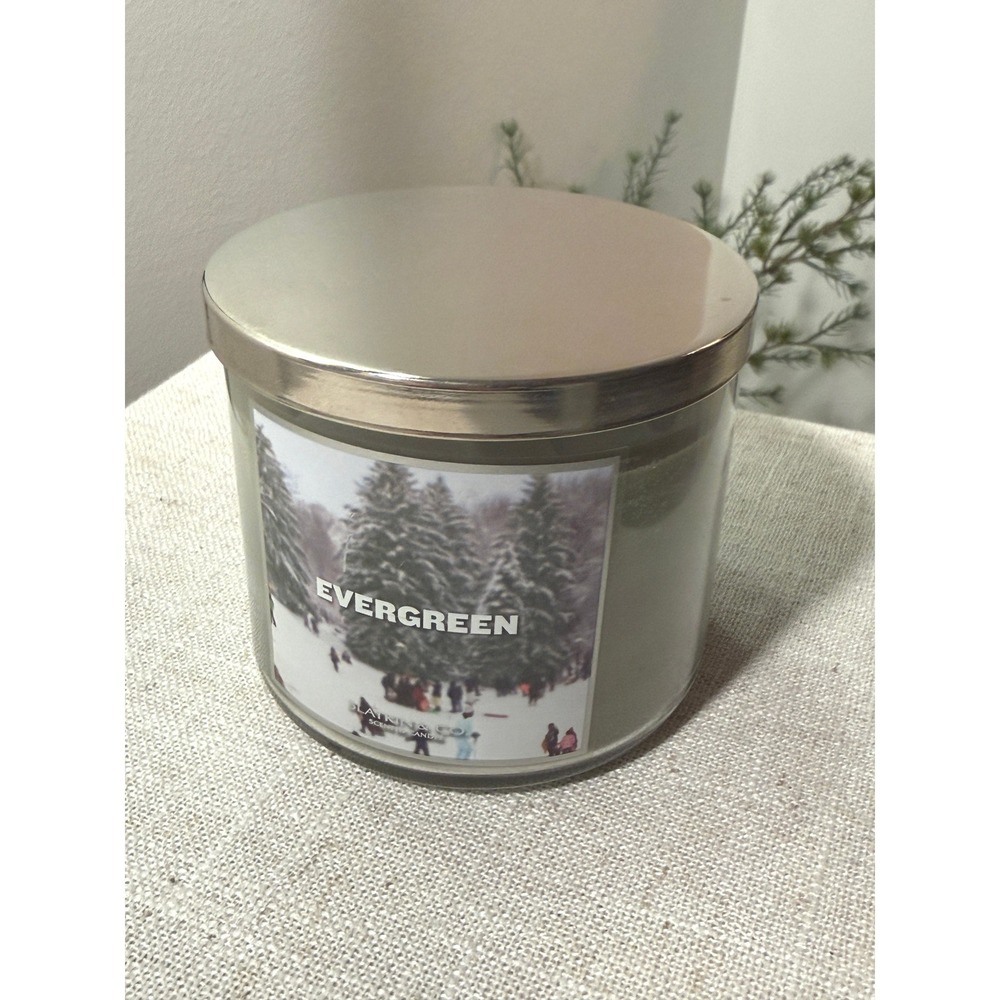 Slatkin & Co Evergreen Scented Candle Fir Needle White Birch Winter Glass Jar